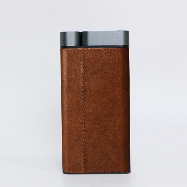 10000mAh Power Bank Metal Shell Leather Finish 2pcs USB-A 1pc Port Type-C