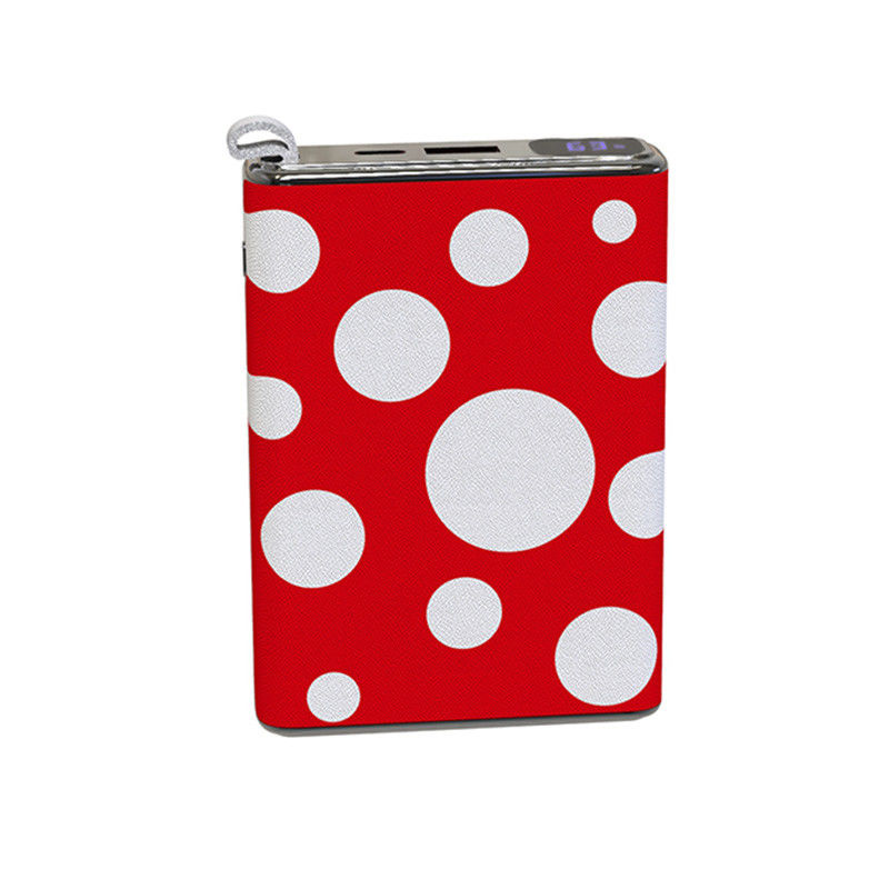 Red PD20W Power Bank Ultra Slim 10000mah Pocket Mini Type Shell in cuoio