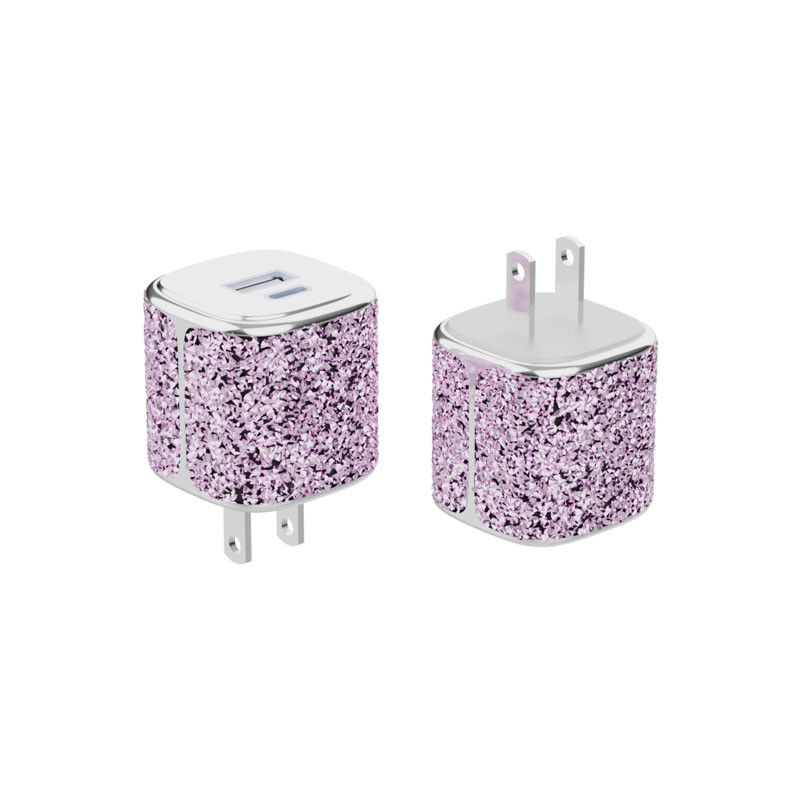 Disegno brevettato Tipo C caricabatterie a parete 35W doppie porte Mini GaN caricabatterie Shell diamante